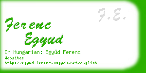 ferenc egyud business card