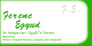 ferenc egyud business card